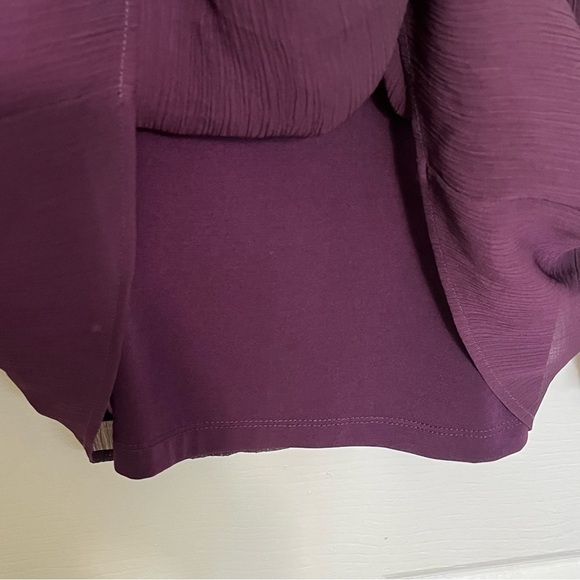 SUSAN GRAVER ARTISAN Embellished Velvet Detail Purple Peekaboo Sleeve | Size 8 - Picture 9 of 10